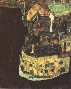 Egon Schiele City on the Blue River II (mk12) oil on canvas